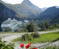 View from Fjelltun Camping, Geiranger in the background. Photo  Marit M Homlong